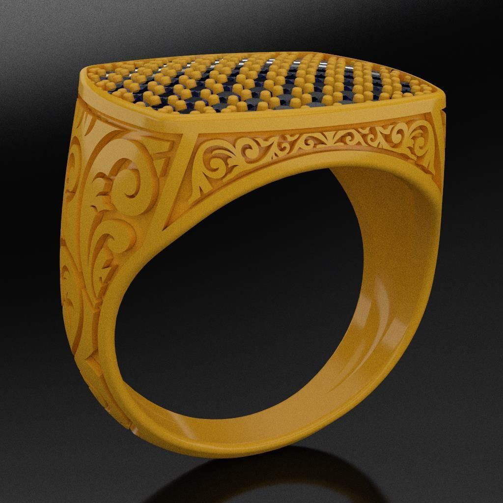 Engraved Ring for Men 3D print model_4