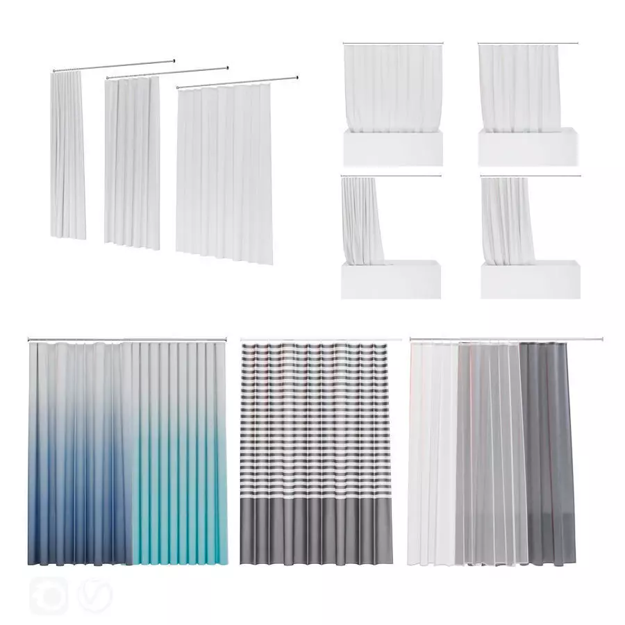 12 Shower curtain 3D Model Collection_0