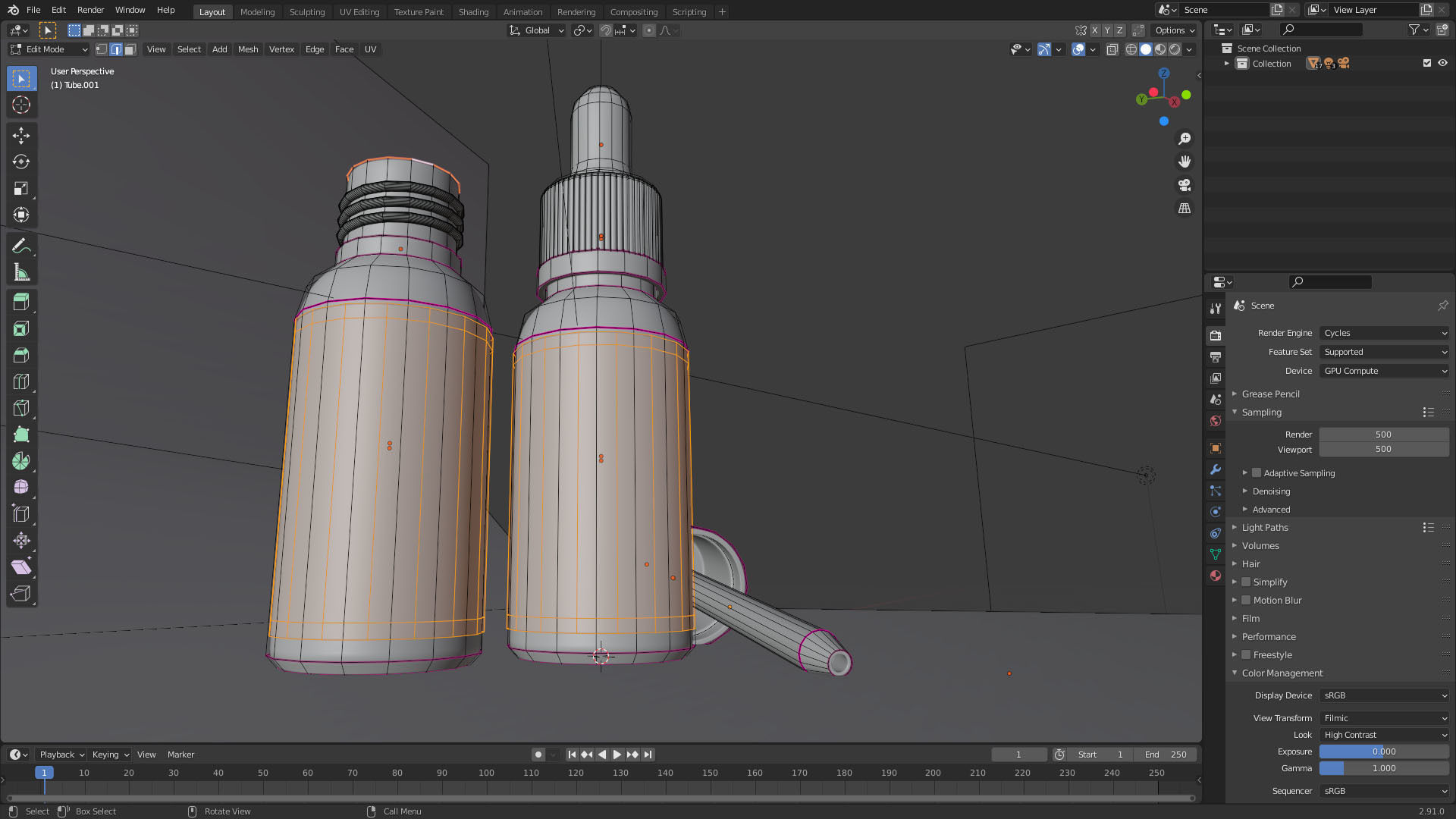 E-liquid Glass Bottle with Rubber Cap 3D model_8