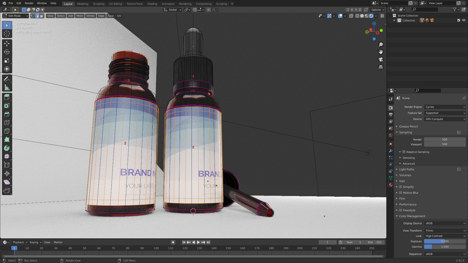 E-liquid Glass Bottle with Rubber Cap 3D model_4