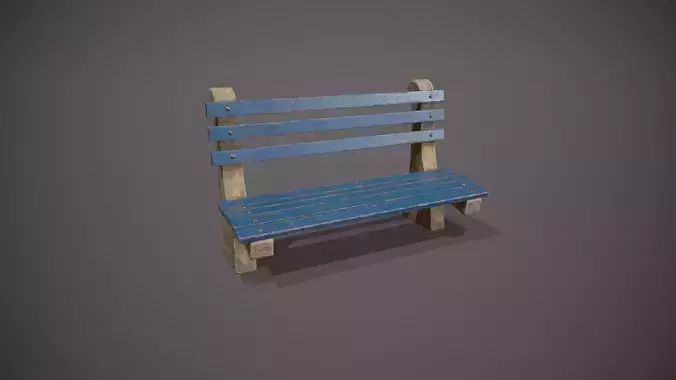 Blue Park Bench