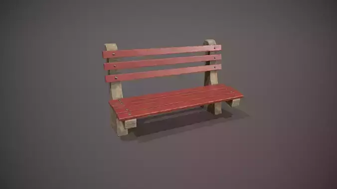 Red Park Bench