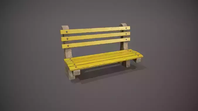 Yellow Park Bench