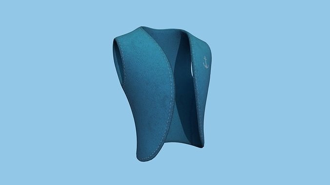 Blue Pirate Vest - Character Design Fashion Low-poly 3D model