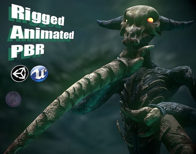 Monster Demon Game Ready Low Poly Model Low-poly 3D model