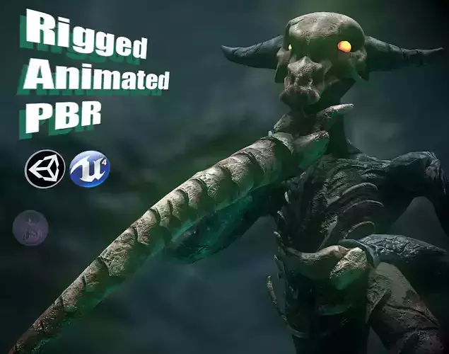 Monster Demon Game Ready Low Poly Model Low-poly 3D model