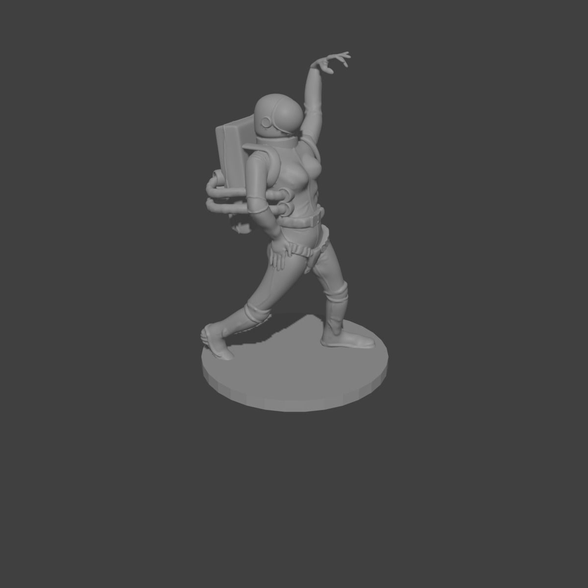 astronaut girl printed in 3d 3D print model_22
