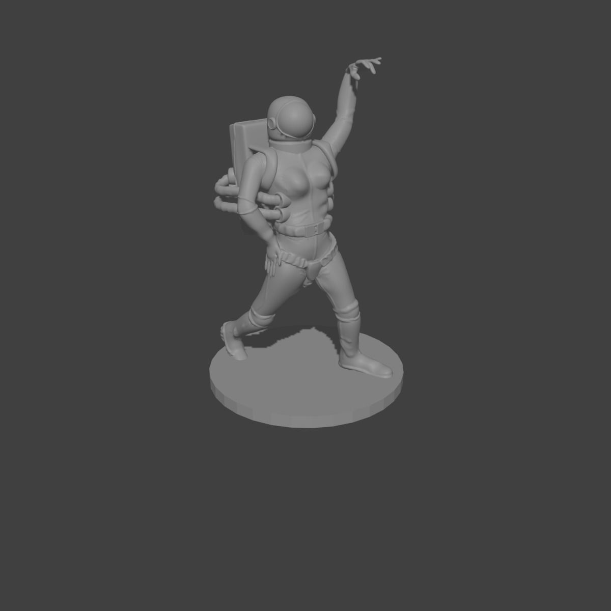 astronaut girl printed in 3d 3D print model_24