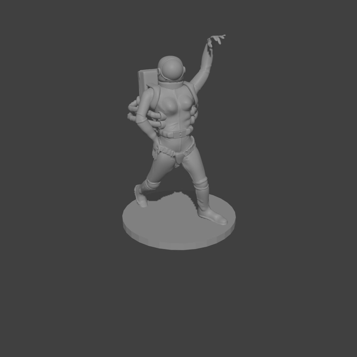 astronaut girl printed in 3d 3D print model_25
