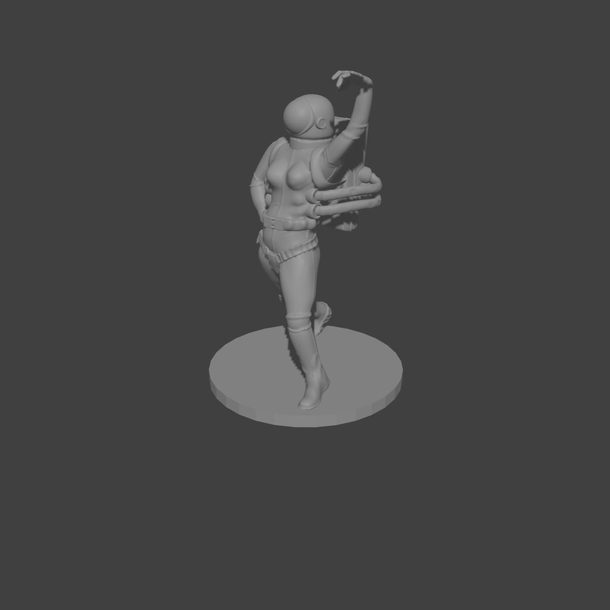 astronaut girl printed in 3d 3D print model_7