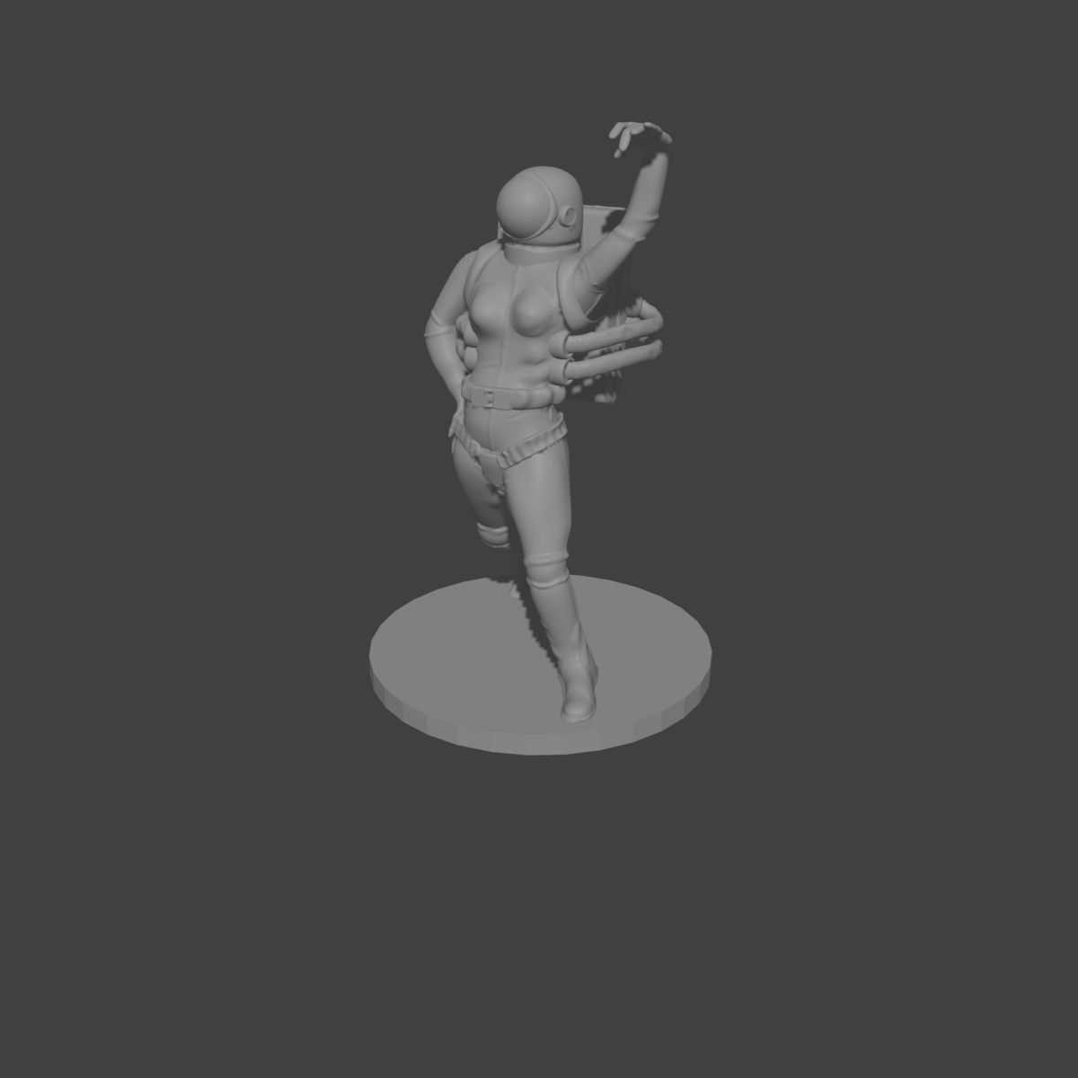 astronaut girl printed in 3d 3D print model_5