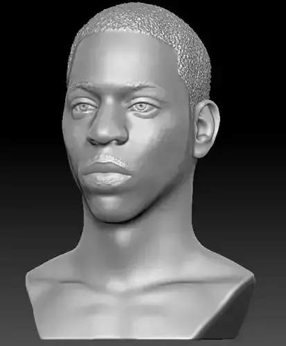 Young Dolph Bust 3d print ready model