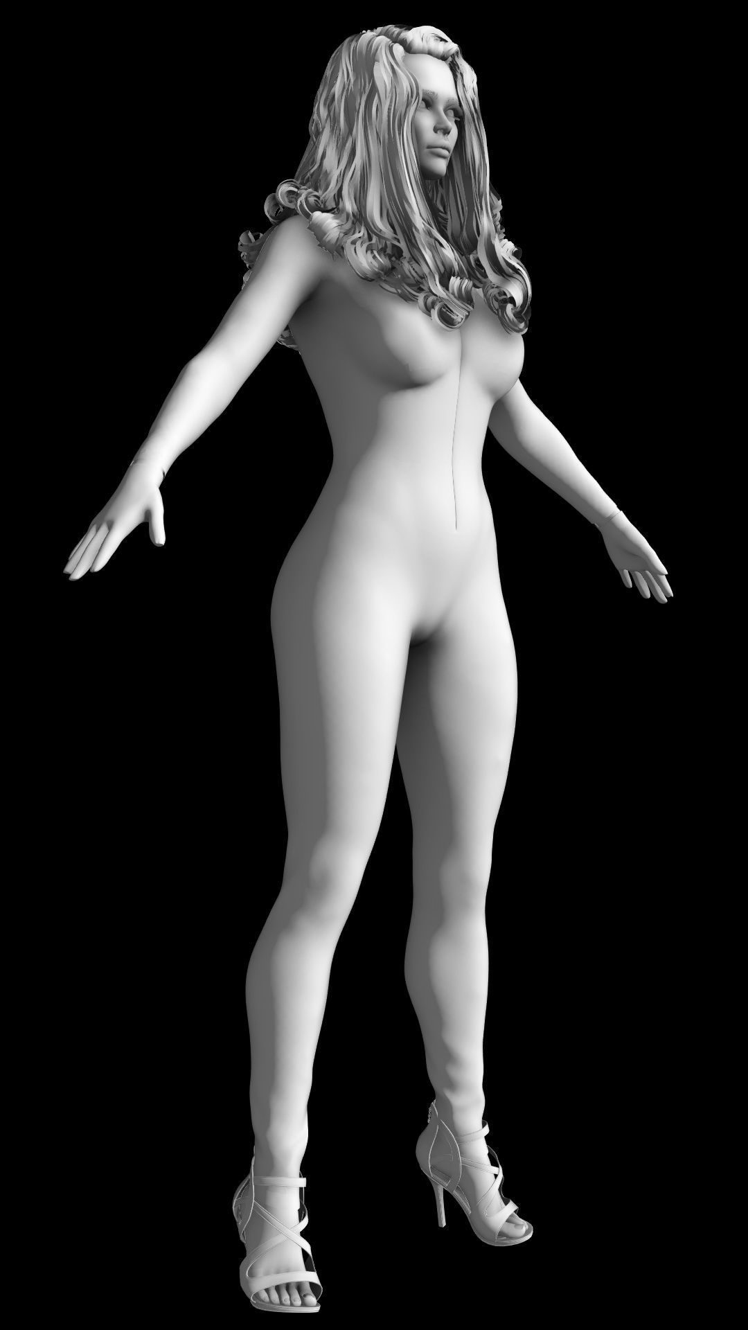 La Catrina W Skeleton Bodysuit 3D model_13