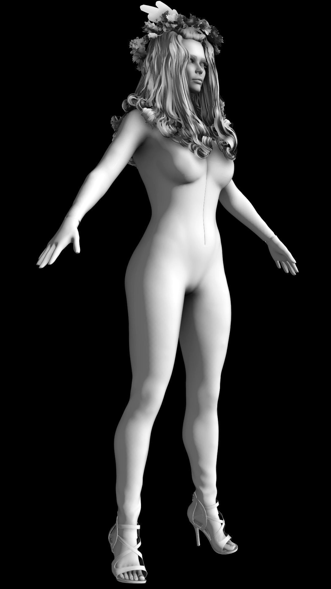 La Catrina W Skeleton Bodysuit 3D model_20