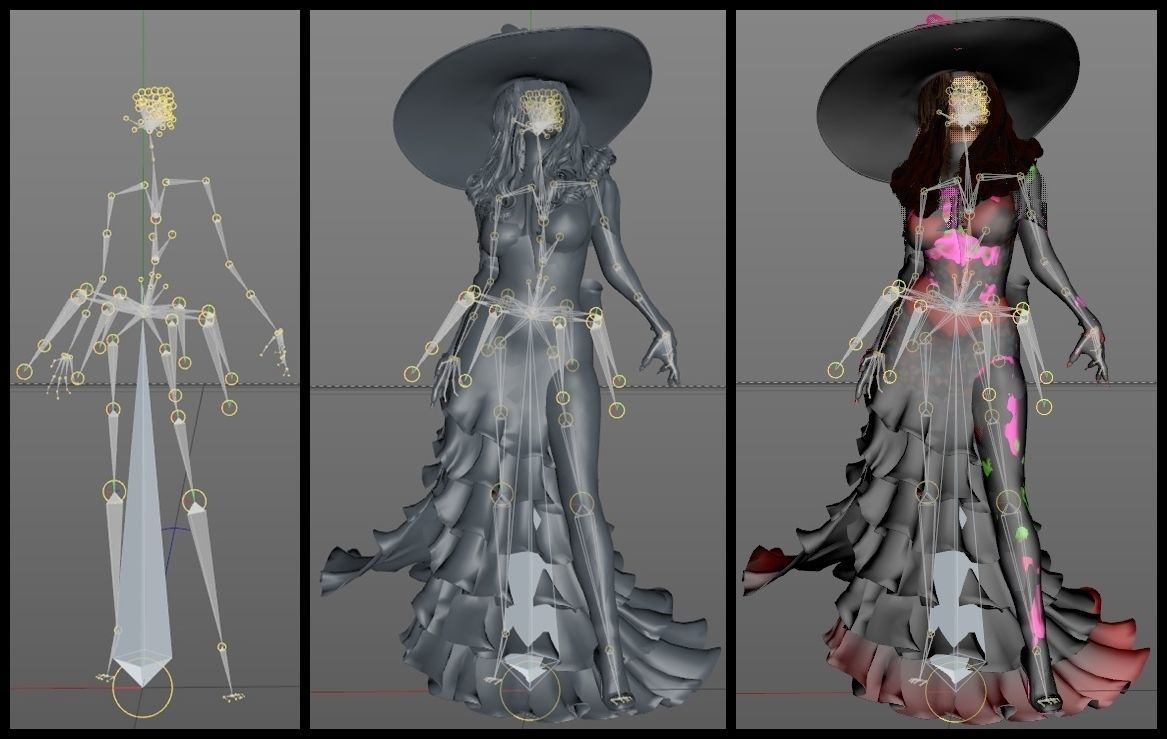 La Catrina W Skeleton Bodysuit 3D model_27