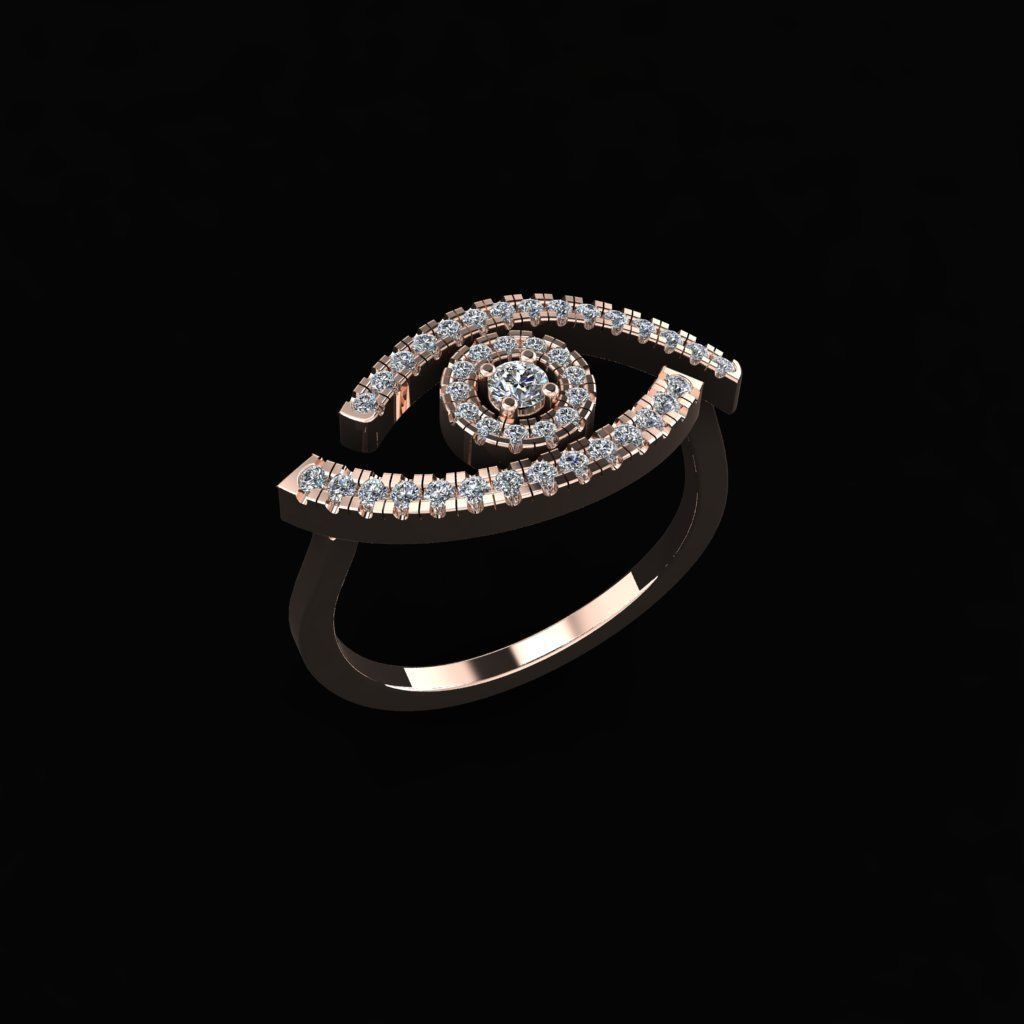 Messika Lucky Eye Ring 3D print model_2