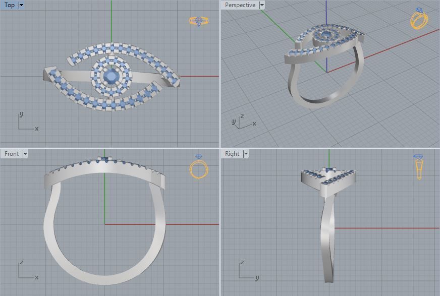 Messika Lucky Eye Ring 3D print model_5