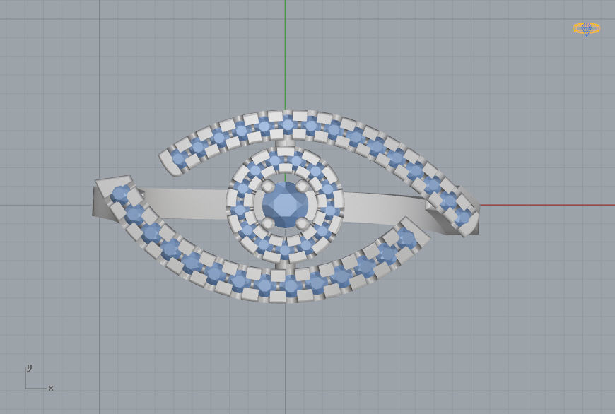 Messika Lucky Eye Ring 3D print model_6