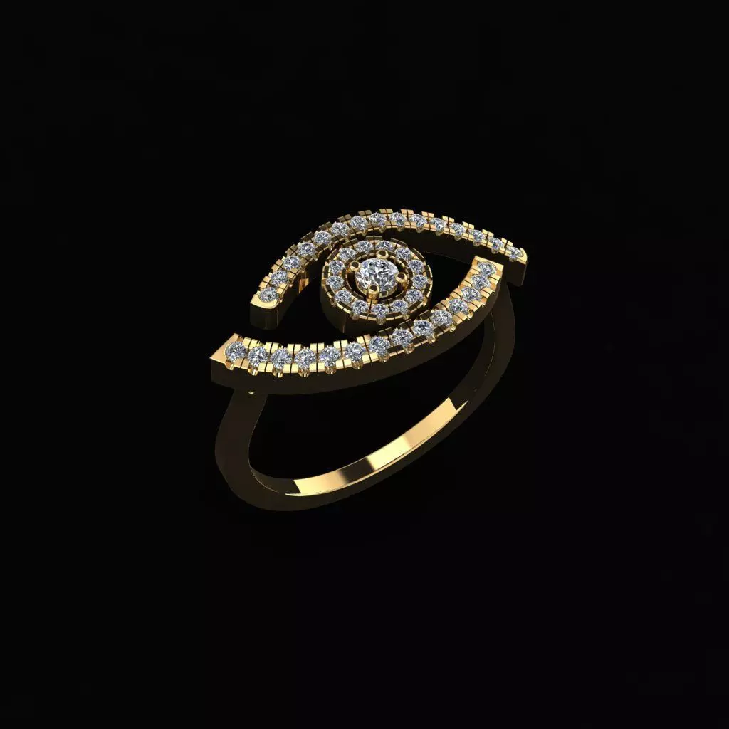 Messika Lucky Eye Ring 3D print model_0