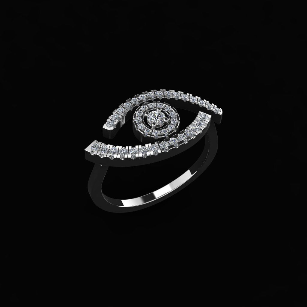 Messika Lucky Eye Ring 3D print model_1