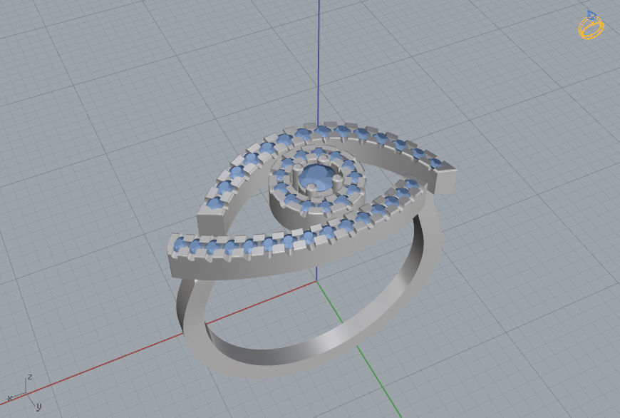Messika Lucky Eye Ring 3D print model_8