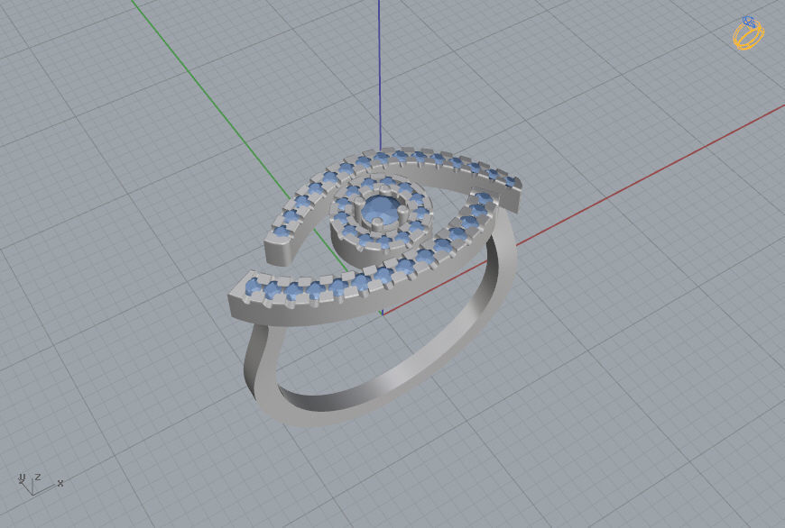 Messika Lucky Eye Ring 3D print model_7