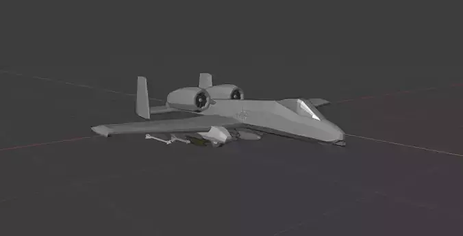 A-10 ThunderBolt Low Poly Model With Weapons