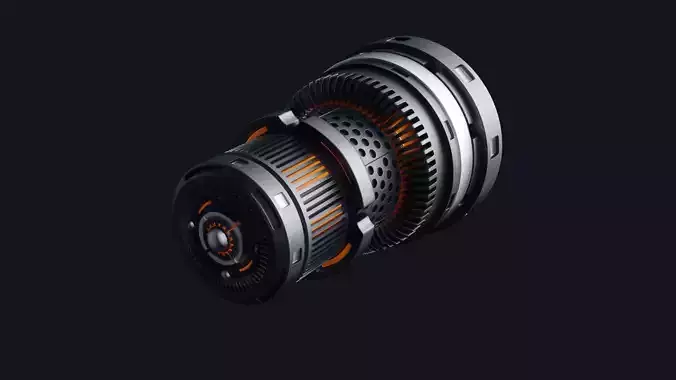 Jet engine hot gear for  spaceship