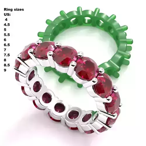 Round Diamond Eternity Wedding Band