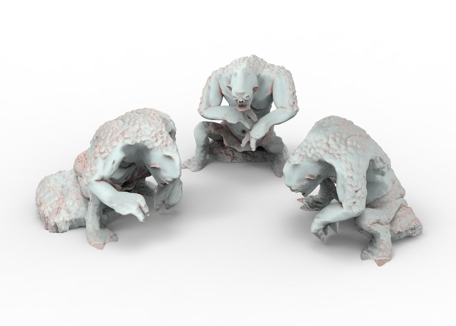 Savage Cave Trolls camp for diorama purpose 3D print model_4