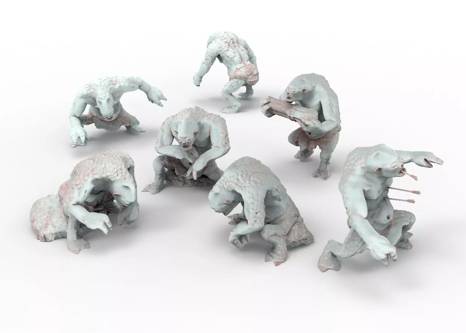 Savage Cave Trolls camp for diorama purpose 3D print model_0