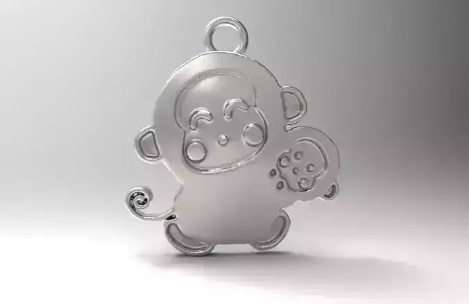 Cute monkey pendant 3D print model