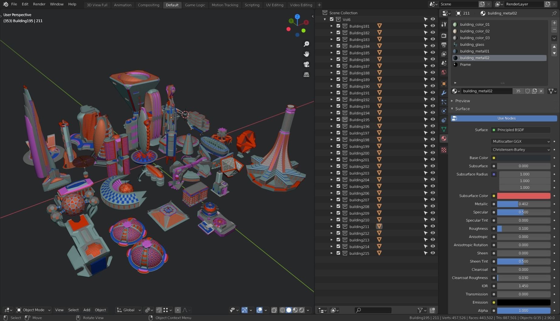 35 Futuristic Buildings VOL 6 Low-poly 3D model_9