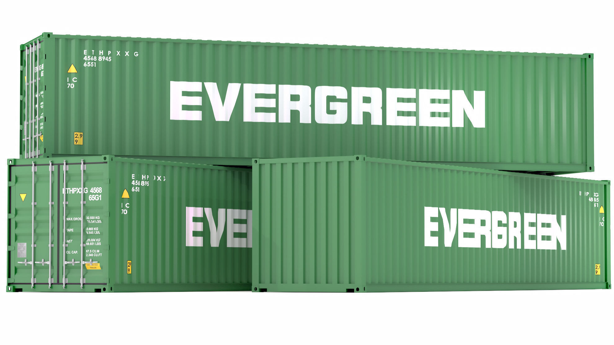 Evergreen Shipping Container 3D model_4