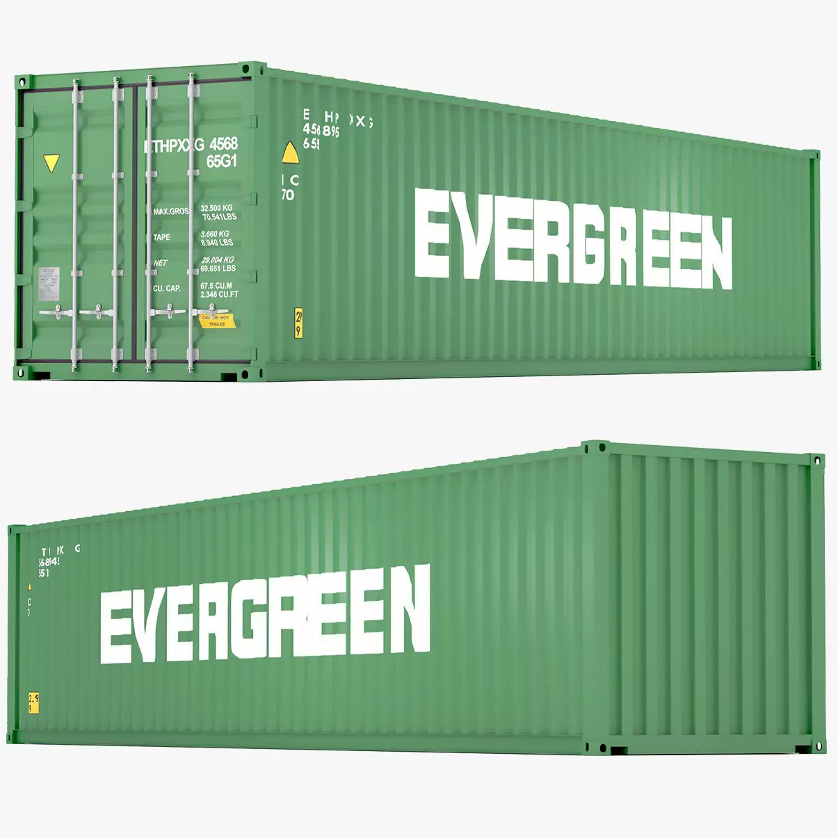Evergreen Shipping Container 3D model_0