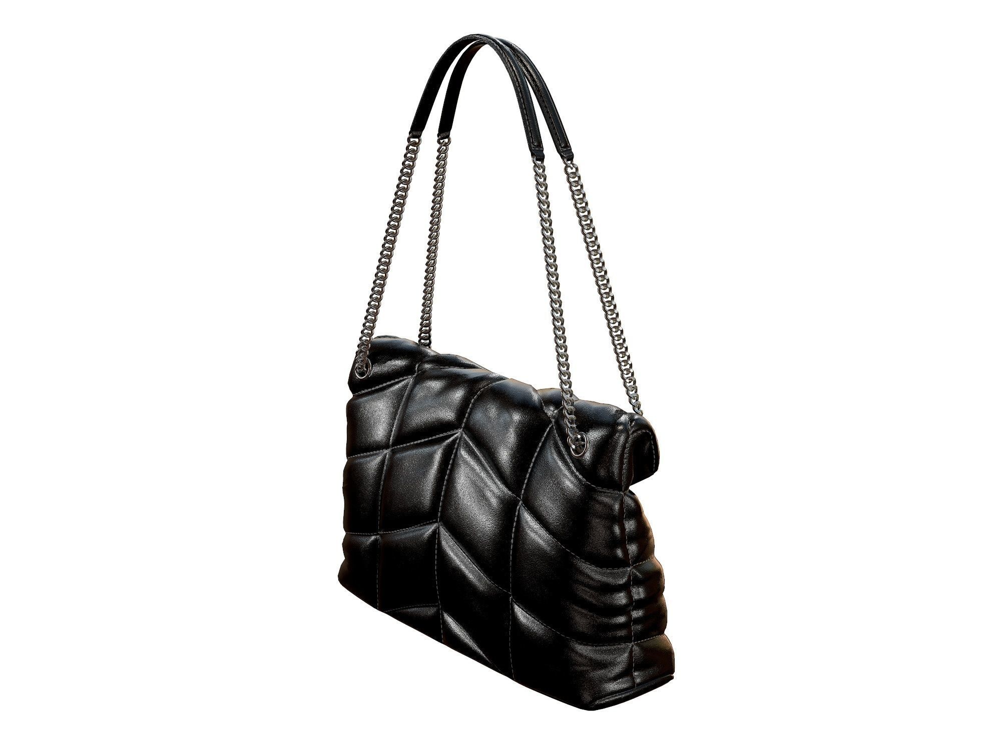 YSL Saint Laurent Loulou Puffer Bag Black Low-poly 3D model_2