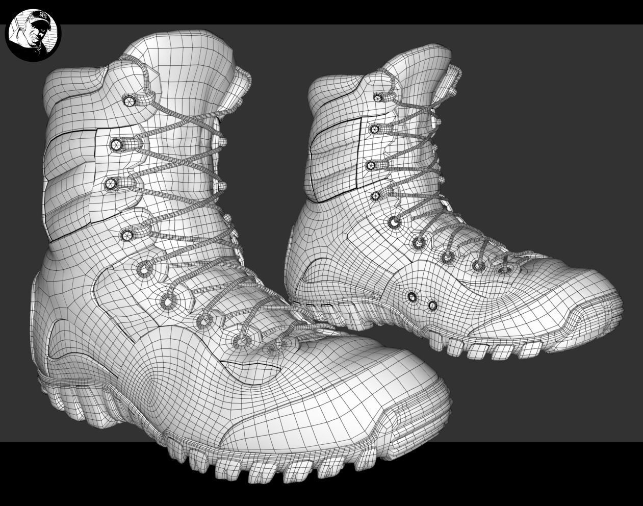 Dirty Bloody Combat Boots 3D model_4