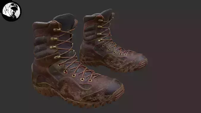 Dirty Bloody Combat Boots 3D model