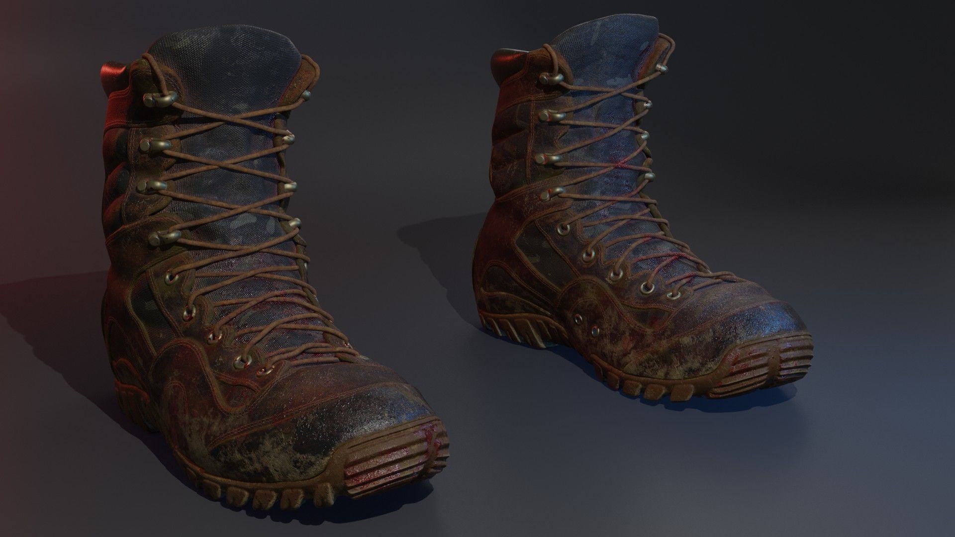 Dirty Bloody Combat Boots 3D model_6