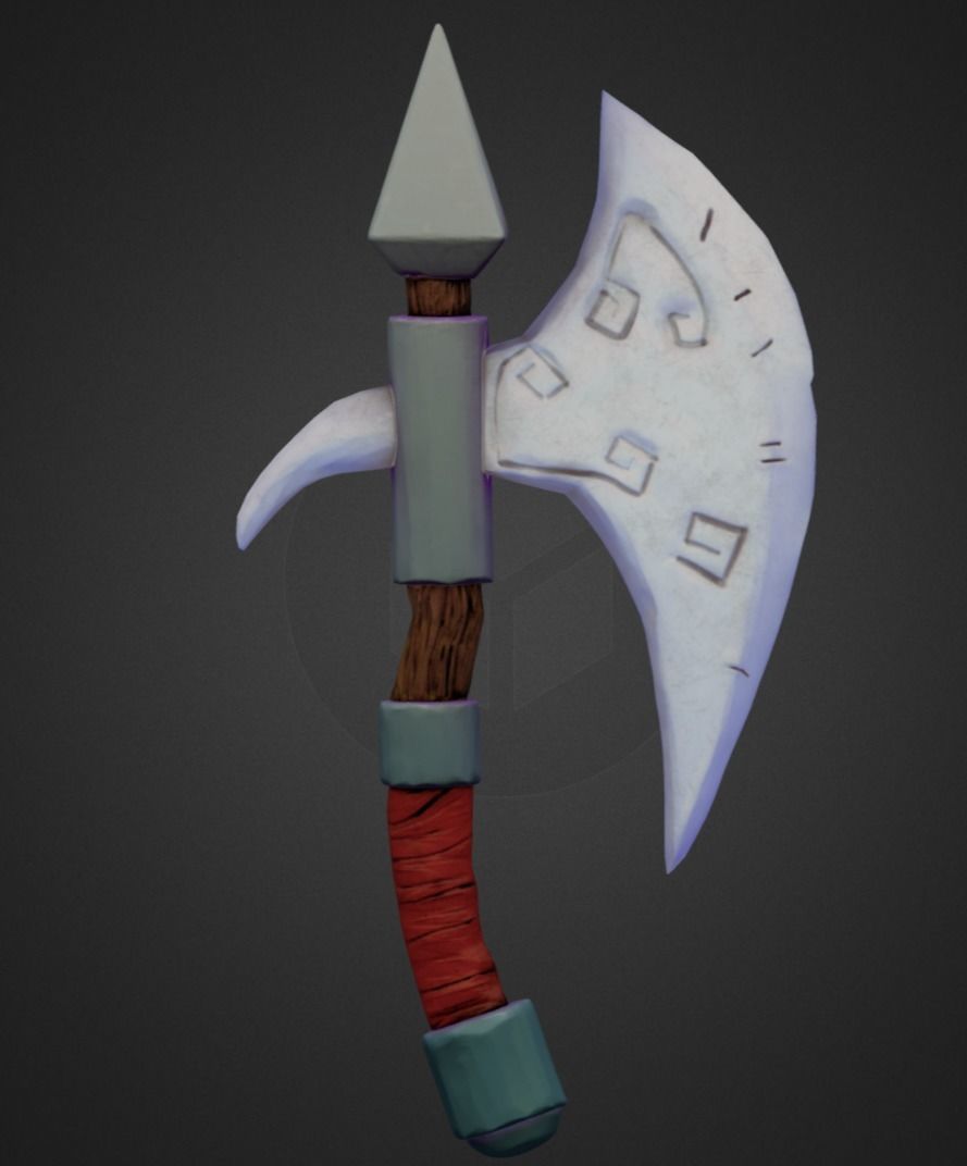 Stylized Axe Low-poly 3D model_7