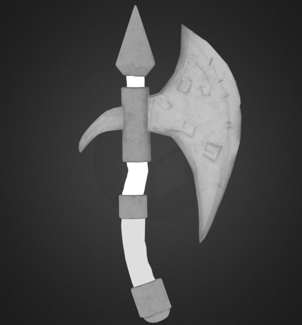 Stylized Axe Low-poly 3D model_9