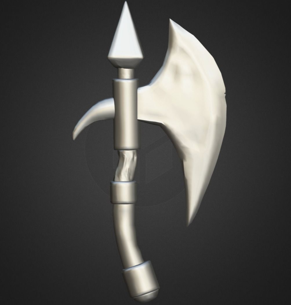 Stylized Axe Low-poly 3D model_11