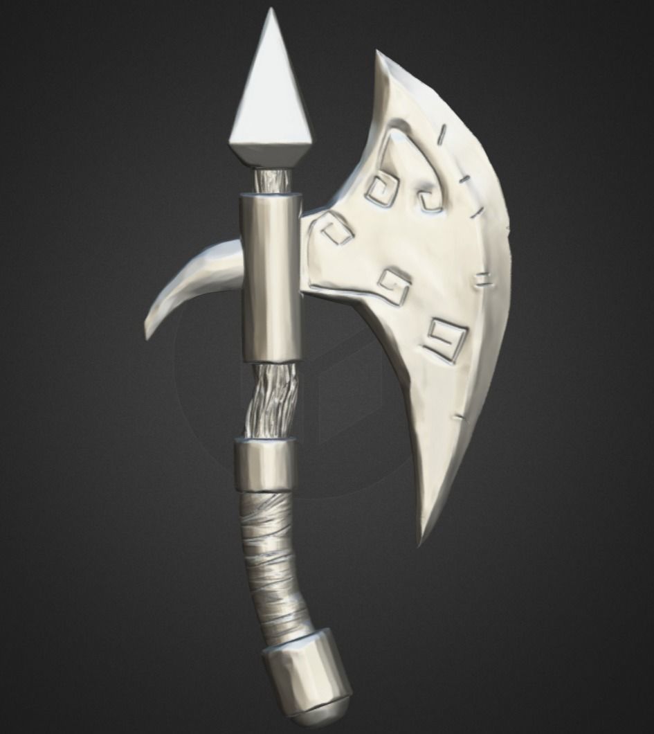 Stylized Axe Low-poly 3D model_12