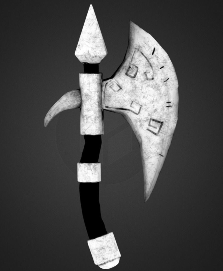 Stylized Axe Low-poly 3D model_8
