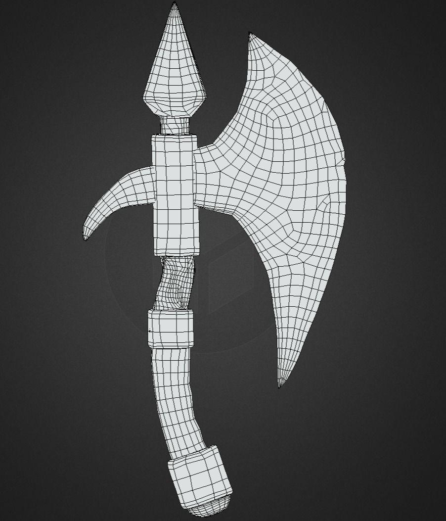 Stylized Axe Low-poly 3D model_13