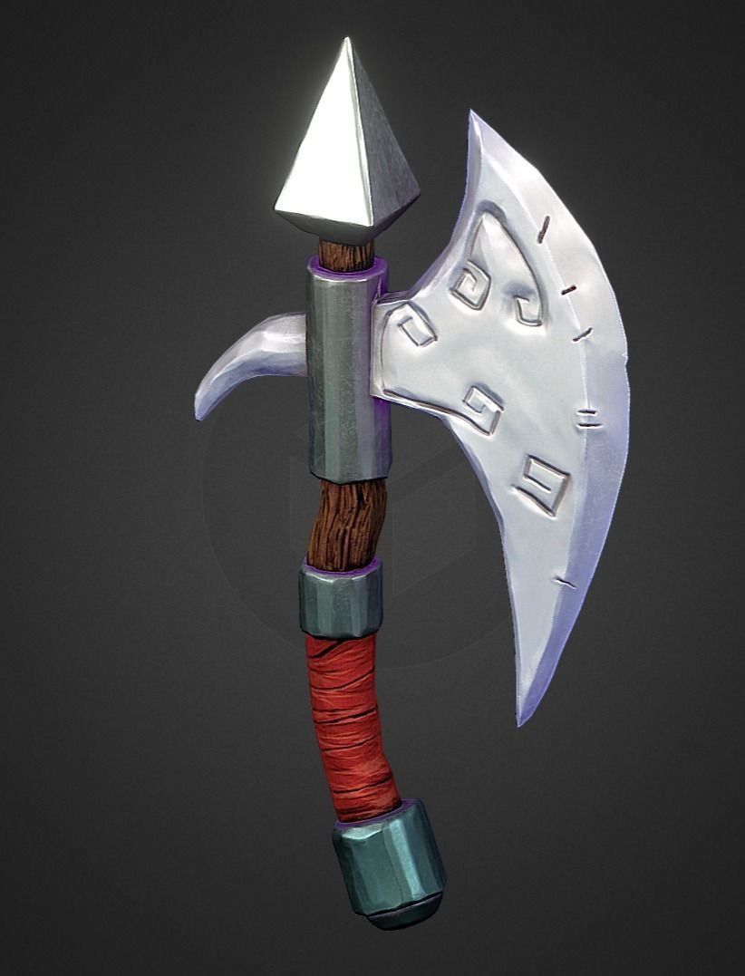 Stylized Axe Low-poly 3D model_18