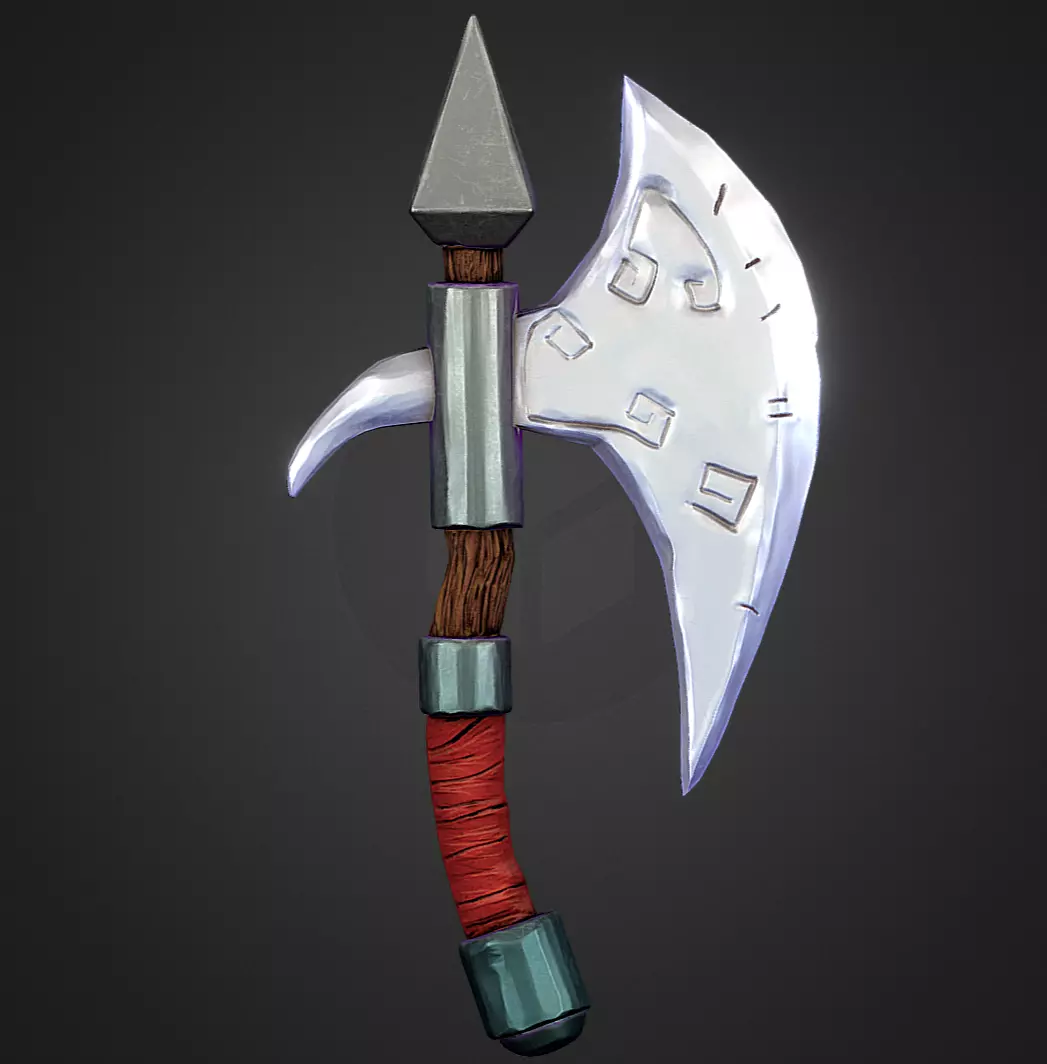 Stylized Axe Low-poly 3D model_0