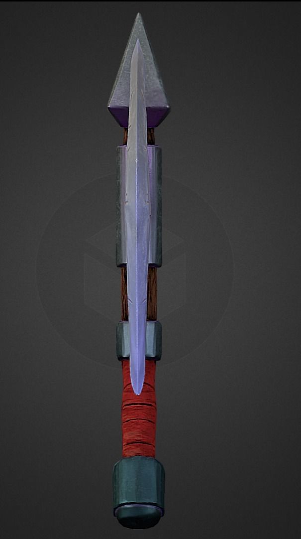 Stylized Axe Low-poly 3D model_16