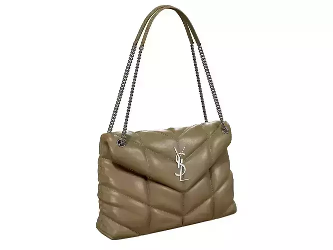 YSL Saint Laurent Loulou Puffer Bag Khaki Low-poly 3D model