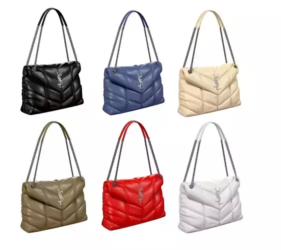 YSL Saint Laurent Loulou Puffer Bag 3D Model Collection